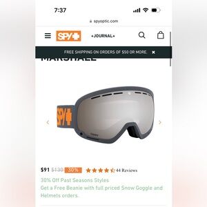 SPY Marshall ski / snowboard goggles women's